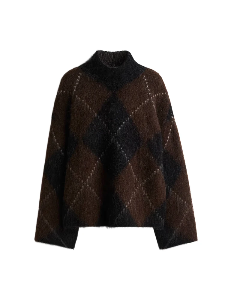 

Осень 2022, женский универсальный трикотаж, элегантный мохеровый женский свитер с бриллиантами, водолазка с длинными рукавами, пушистый женский джемпер