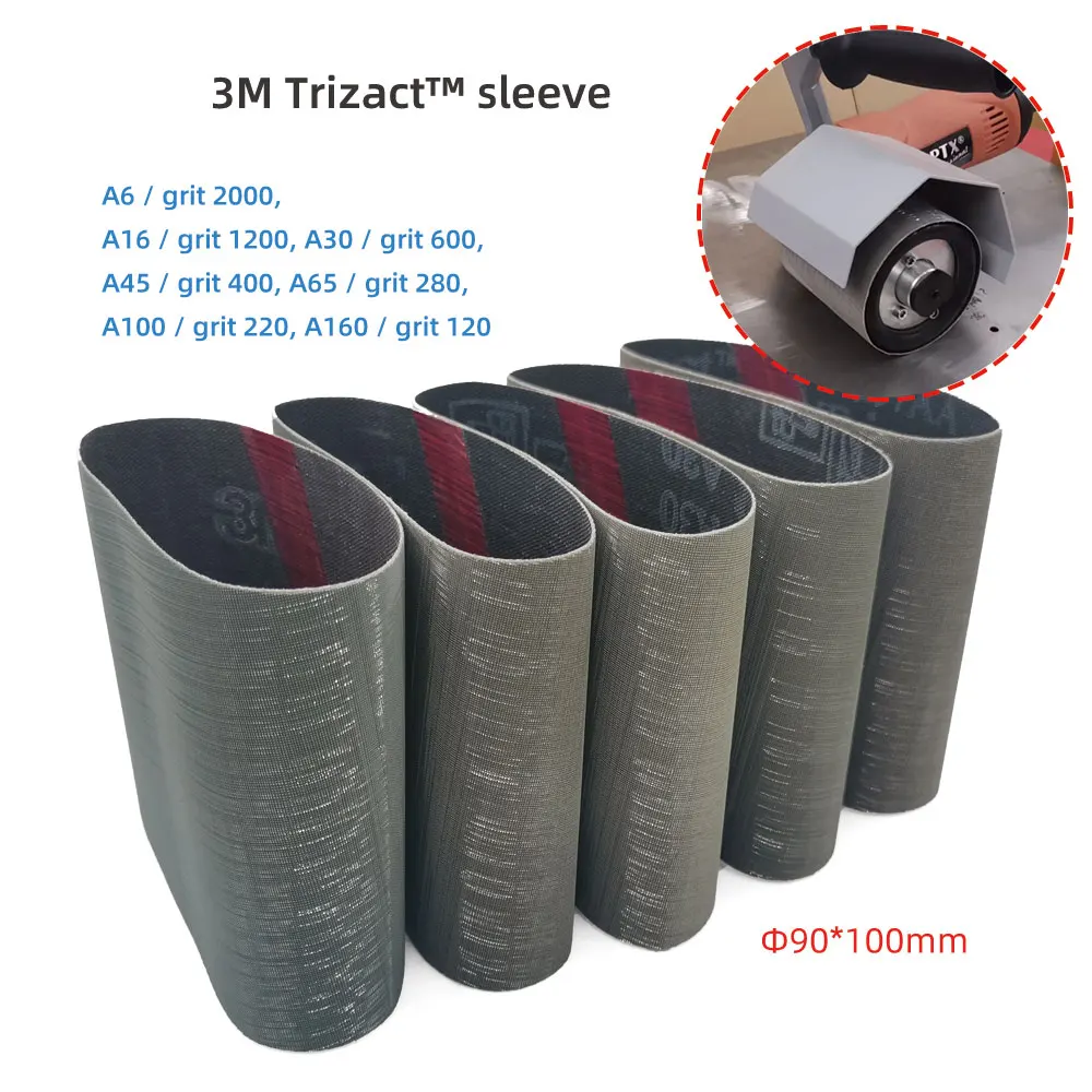 Imagem -06 - Trizact Mangas Lixar Cinto para Metal Moedor de Banda Abrasiva em Conexão Rolo de Expansão 3m 100x283 mm 237aa Pcs