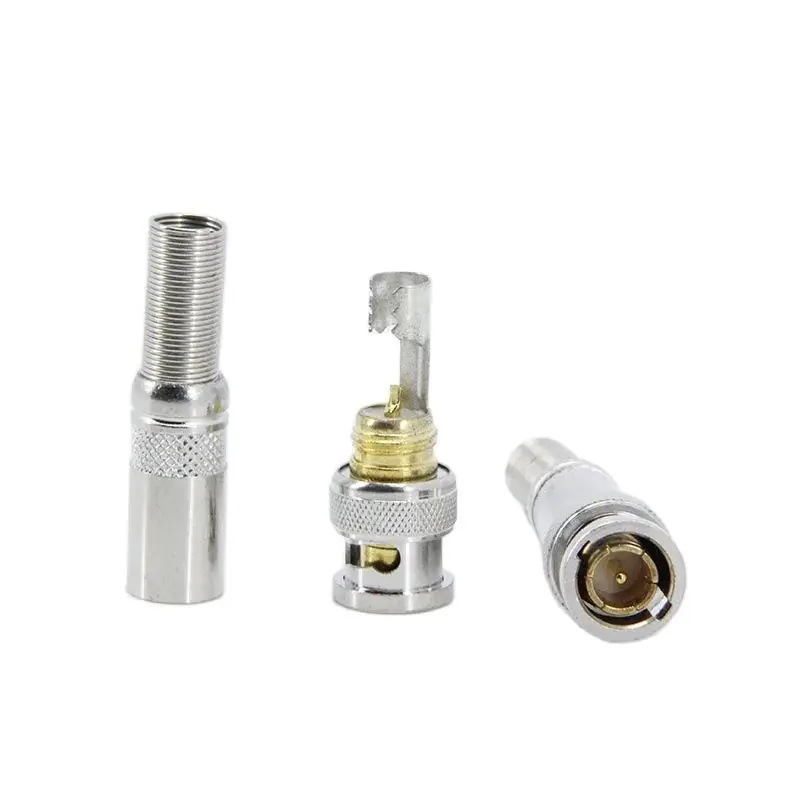 Беспаяльный Штекерный разъем BNC RG59 коаксиальный кабель CCTV Видеокамера медный цинковый поворотный