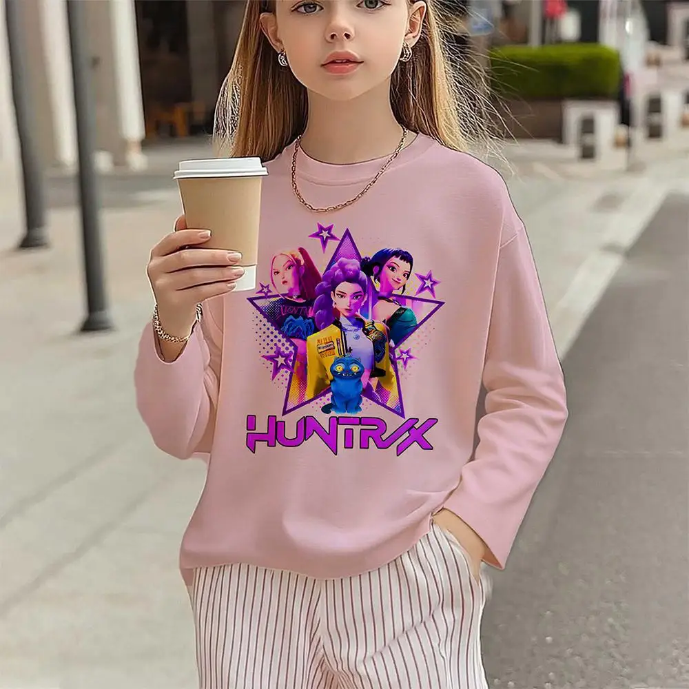 

2025 Popular Kpop Demon Hunter Long-sleeved T-shirt Spring And Autumn Street Fashion Clothing Women's Comfortable Round Neck Top