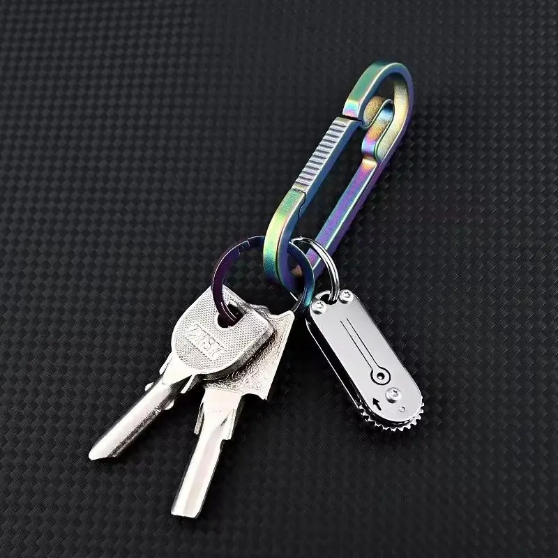 Stainless Steel Mini Gear Knife Sharp Portable Pocket Folding Knife Key Chain Pendant Unpacking Express Tool image 6