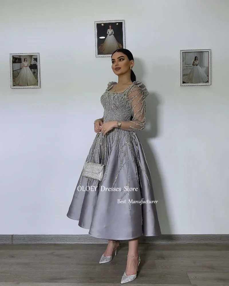 OLOEY Elegante Lichtblauwe Avondjurken Met Sjaal Zijde Tule Spaghettibandjes Arabisch Aangepaste Prom Jassen Bruiloft Jurk