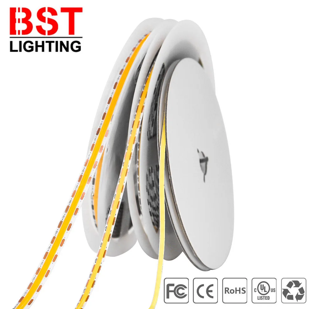 

FOB COB LED Strip Ultra Thin 3mm 5mm 8mm Width 400Leds/m Tape Light Dimmable Linear Lighting High Density RA90 Lamp DC12V/24V