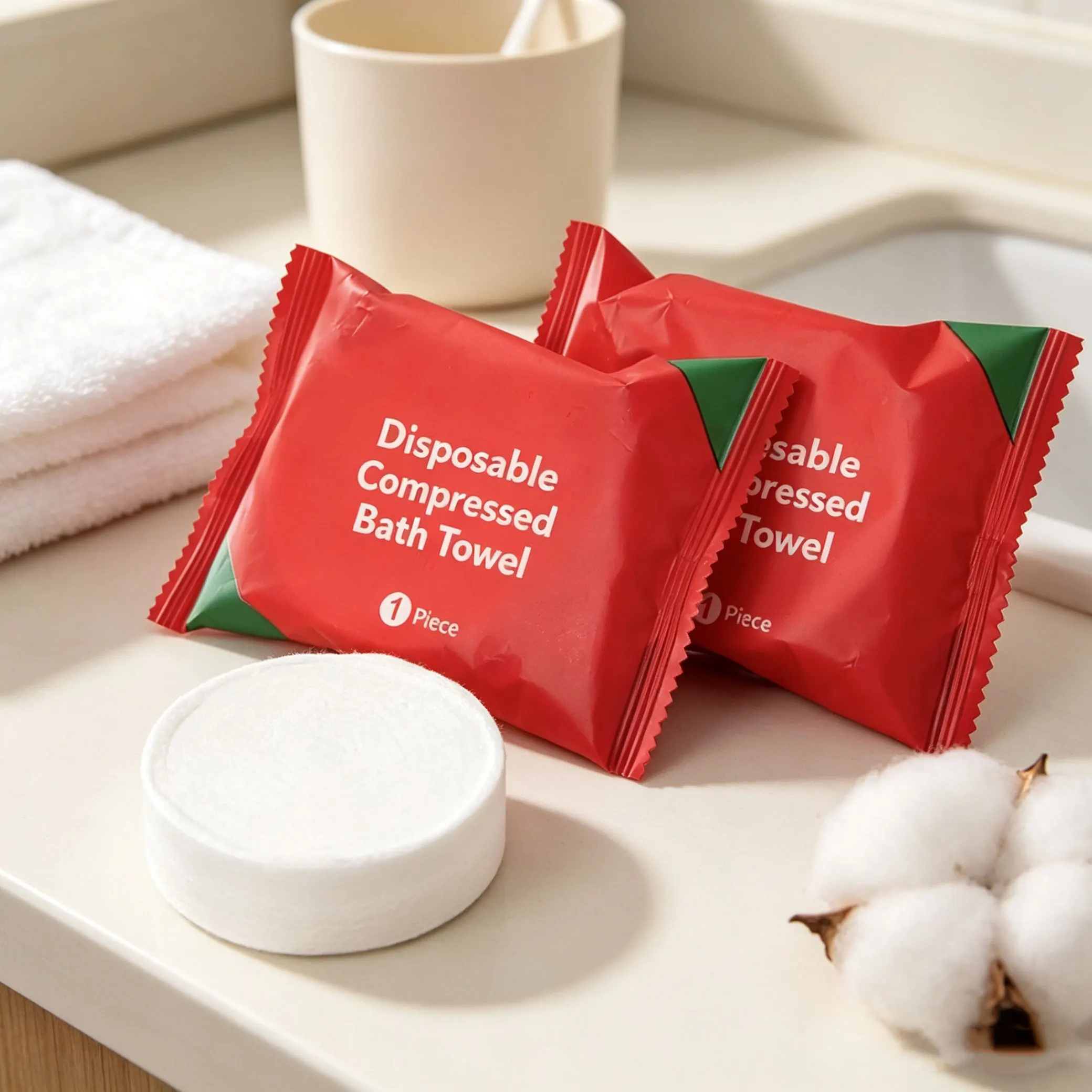 5/10PCS Compressed Washcloth Disposable Compressed Bath Towel Thickened Portable Portable Travel Towel Individually Wrapped