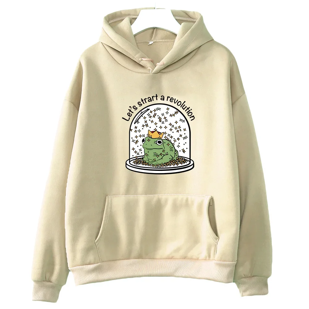 Young Royals Graphic Hoodies Cute Frog Print Clothes Women Autumn Fleece Sweatshirt Unisex Casual Hoody Comfortable Pullovers