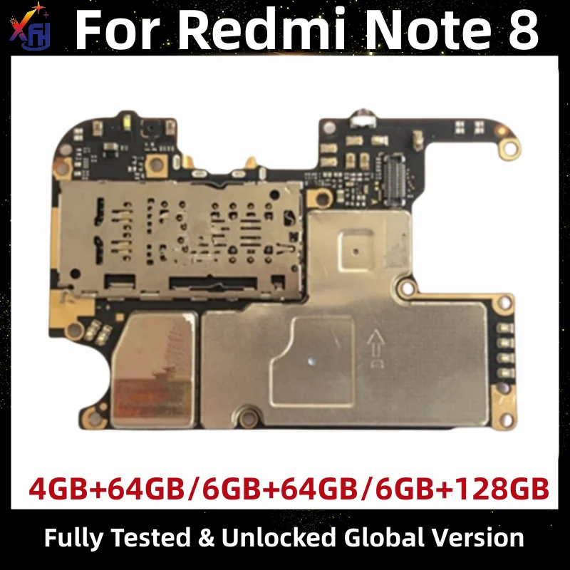 

Motherboard for Redmi Note 8, 64GB, 128GB, Unlocked Mainboard PCB Module, with Google Play store Installed