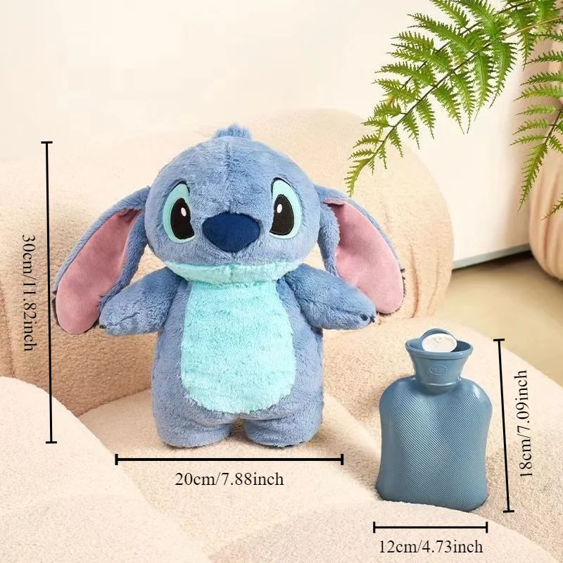 1 pc Anime character Angel Stitch Strawberry Bear Winnie the Pooh cute plush doll hot water bottle water filling type