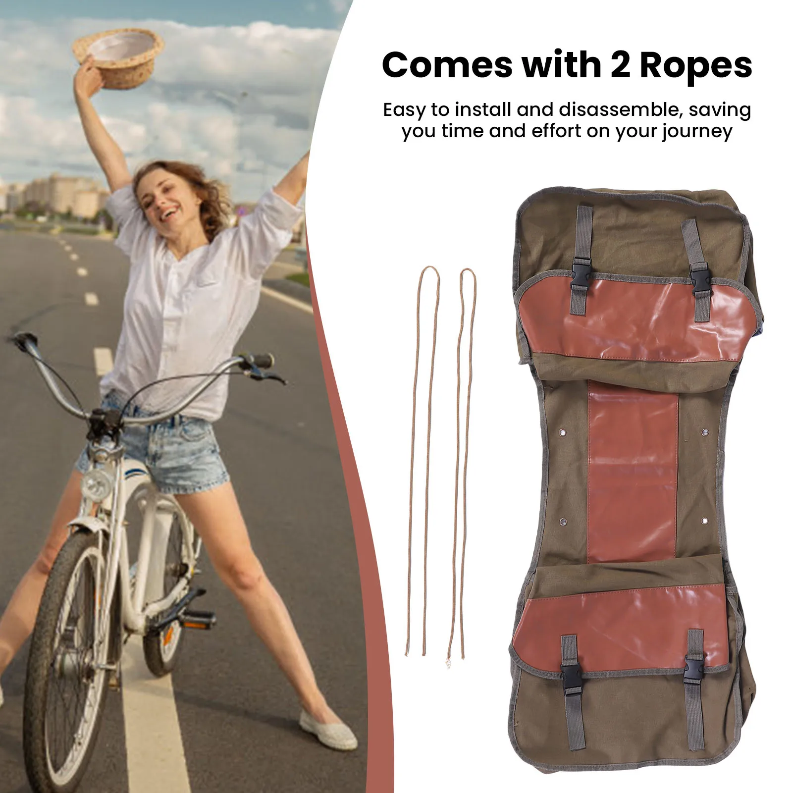 자전거 후면 랙 가방 30-35L 조절 가능한 용량 49KG 하중 지지 반사 포켓 탑 캔버스 자전거 가방 장거리 라이딩용