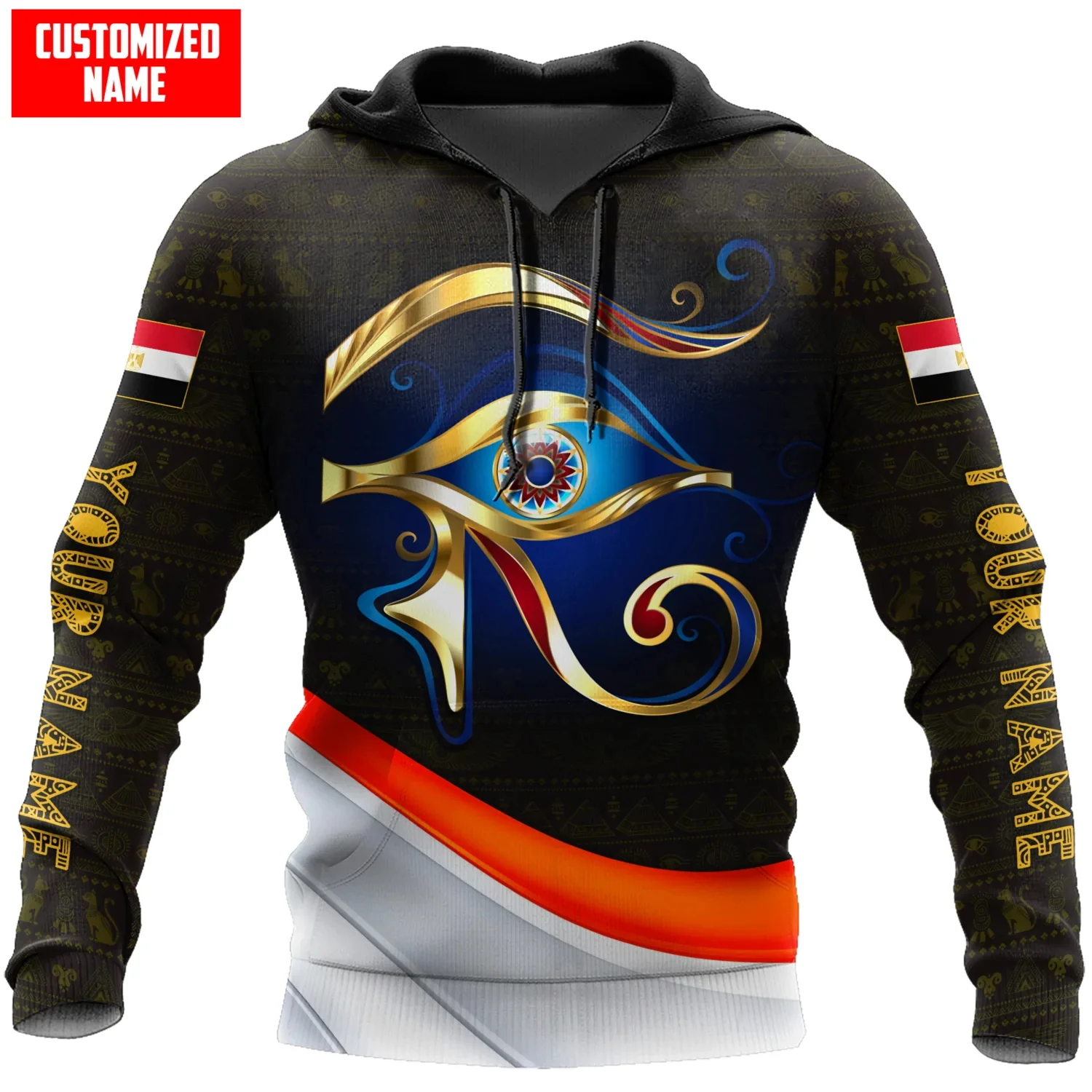 Sudadera capucha Ojo de Horus KJ933 – Estampado 3D pesca - imagen 4