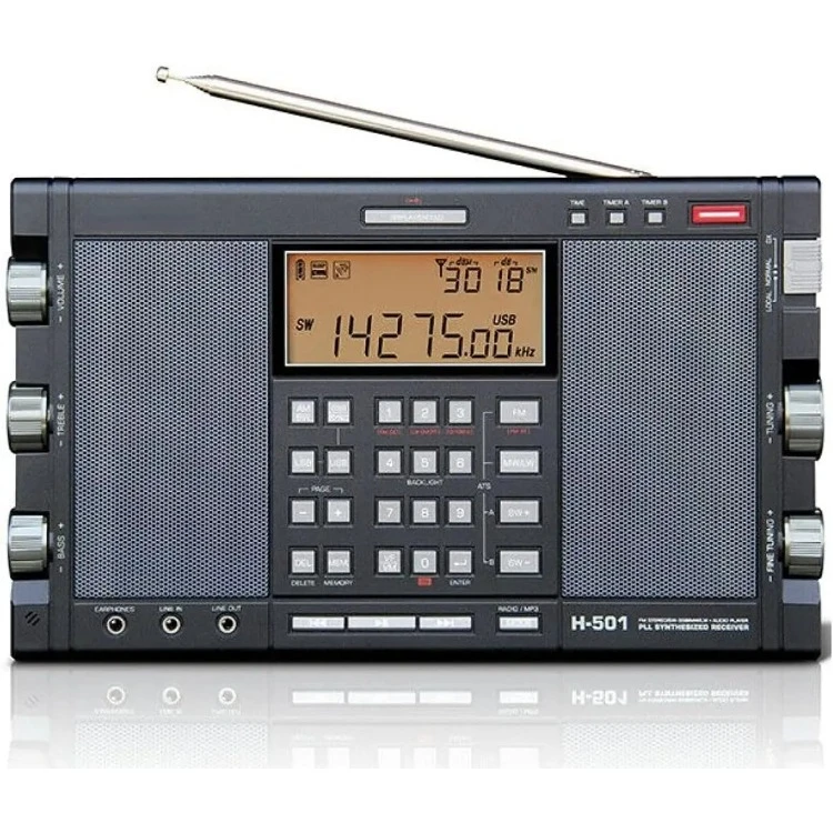 H501 Digital Worldband AM/FM Shortwave Longwave Radio with SSB Reception, Dual Speakers, & MP3 Player, Matte Black