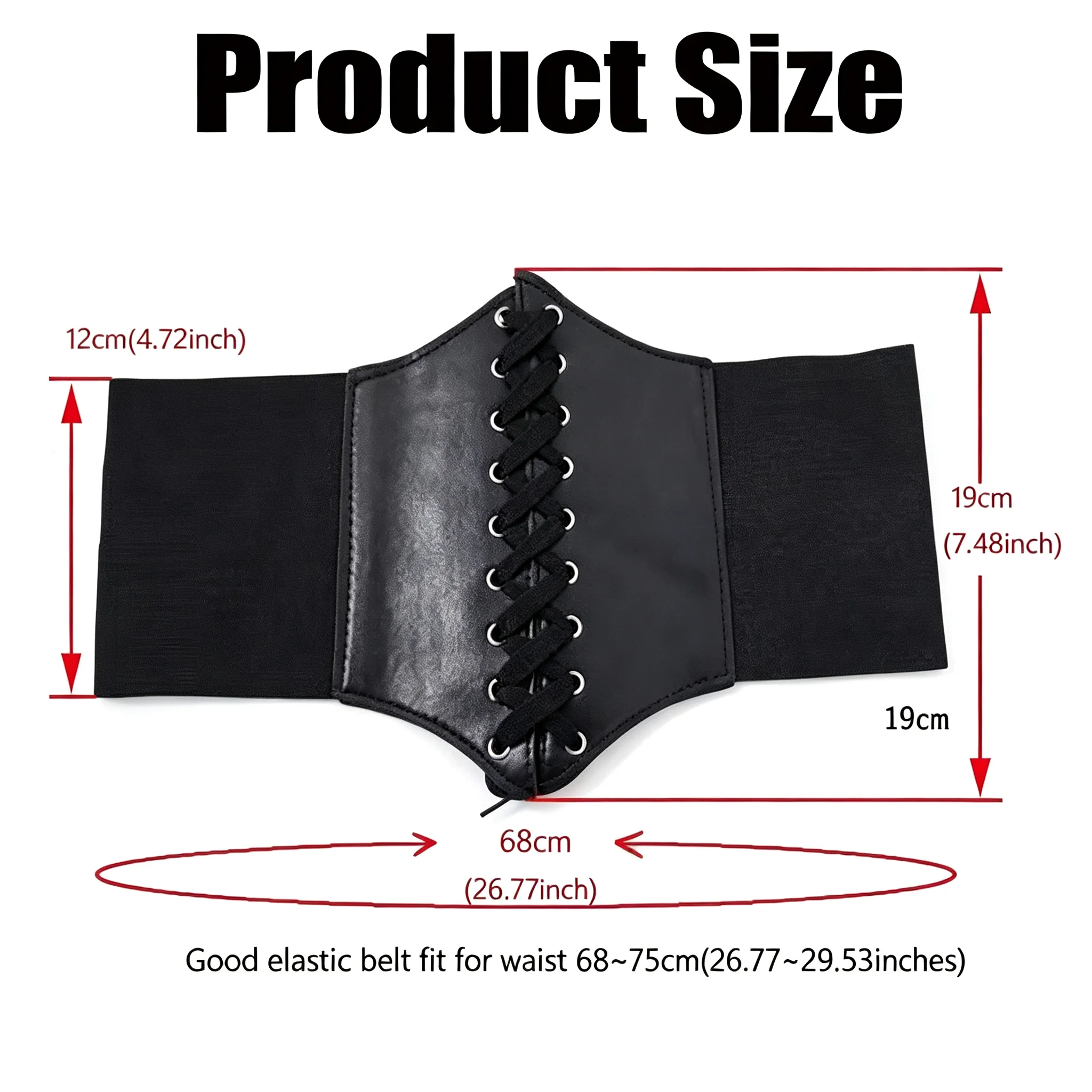 New Corset Punk Black Wide Belt Pu Leather Slimming Body Belts Vintage Elastic Waistband for Women Simple Decoration Shirt