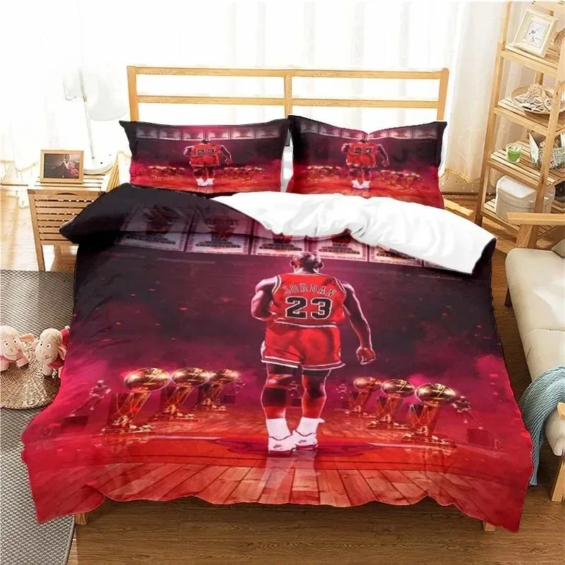 

American Basketball Star No. 23 Bedding Set Boys Girls Twin Queen Size Duvet Cover Pillowcase Bed Kids Adult Home Textileextile