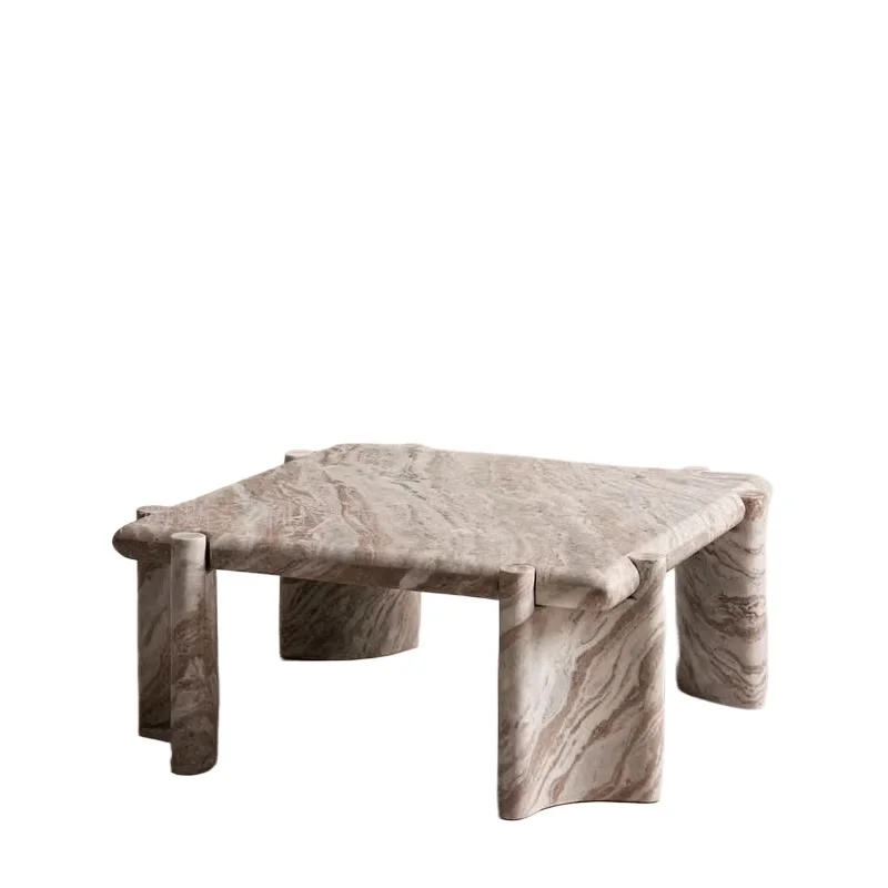 Modern design minimalist marble coffee table side table: creative light luxury style, customizable size base base center