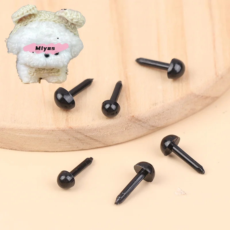 100 stks/set DIY Mini Pop Zwarte Ogen Neus Accessoires voor Pluche Dieren Teddy Hond Decor Deel Plastic Gevulde Pop Maken Levert