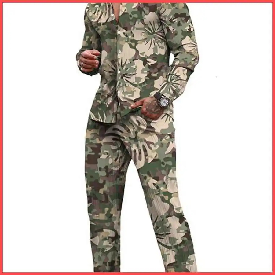 

Men's Bla Cross Long Sve irt Casual Set 3D Print Slim Fit Faion Urban Sle Cotton Silk Fabric ort Sve