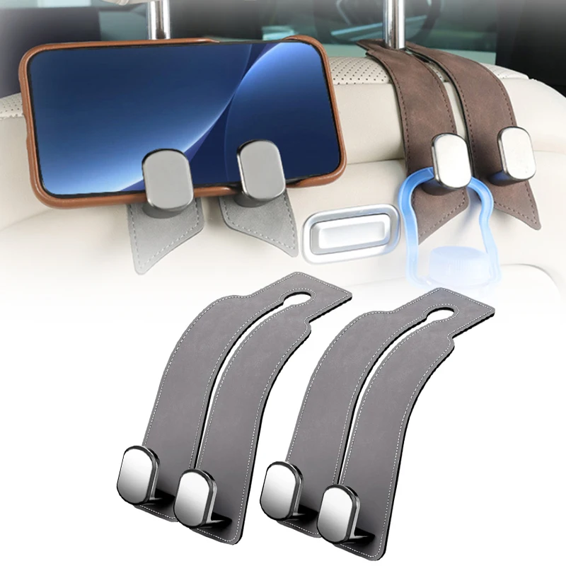 

Автомобильный крючок 2 в 1, крючки для спинки заднего сиденья автомобиля, вешалка для подголовника, зажим, универсальный двойной держатель для крючков, аксессуары для салона автомобиля