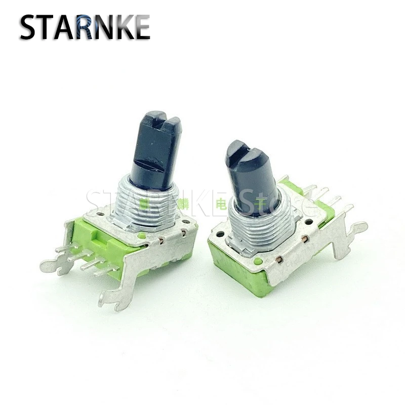 2PCS RK11 Type A10K Horizontal Single Row 4-Pin Power Amplifier Mixer Effector Volume Potentiometer D Shaft Length 15mm