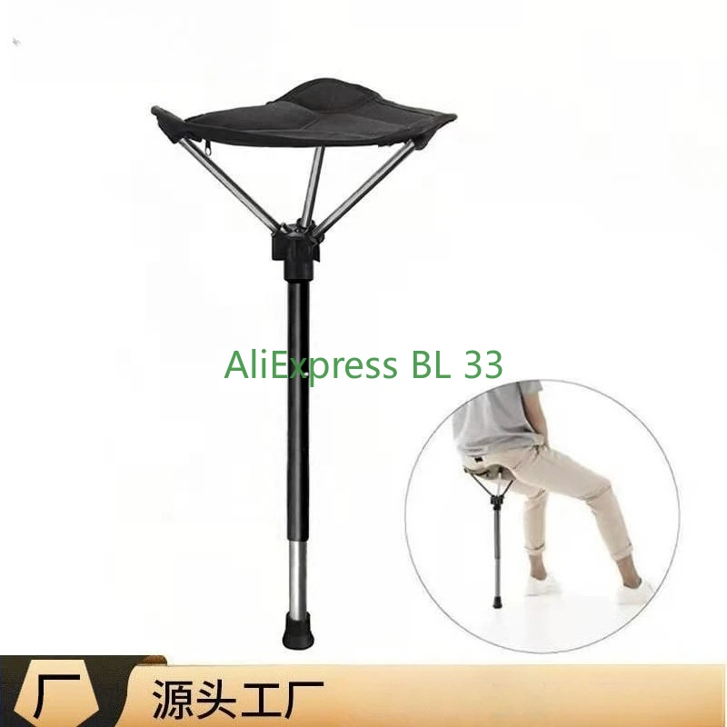 屋外用三脚折りたたみ式ポータブルスツール-アルミ合金伸縮式スツール-野外キャンプ-釣り-登山用ポータブル折りたたみ式