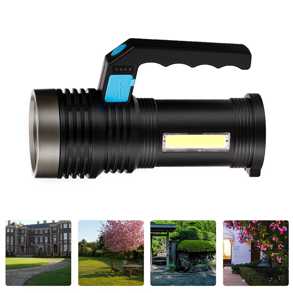 مجموعة واحدة من مصباح يدوي قوي USB قابل لإعادة الشحن ومقاوم للماء ومضاد للصدمات للرياضات الخارجية والسفر ومعدات السلامة المدمجة #2