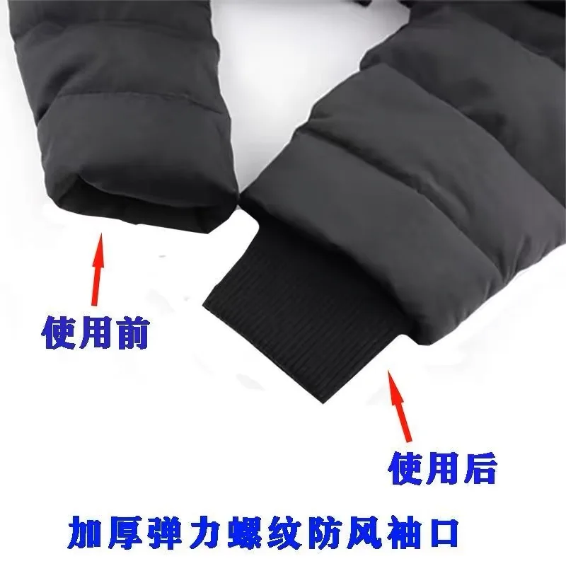 Thickened thick thread stretch knit down jacket, windproof cuffs, warm and elongated, dirt-proof handmade DIY clothing fabric