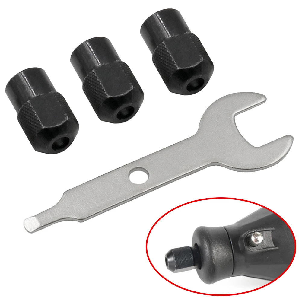 3pcs/set Small Drill Chuck 8X0.75mm Chuck Nut For Rotary Tool Drill Bits Chucks Adapter Wrench Power Tools Engraver Accessories