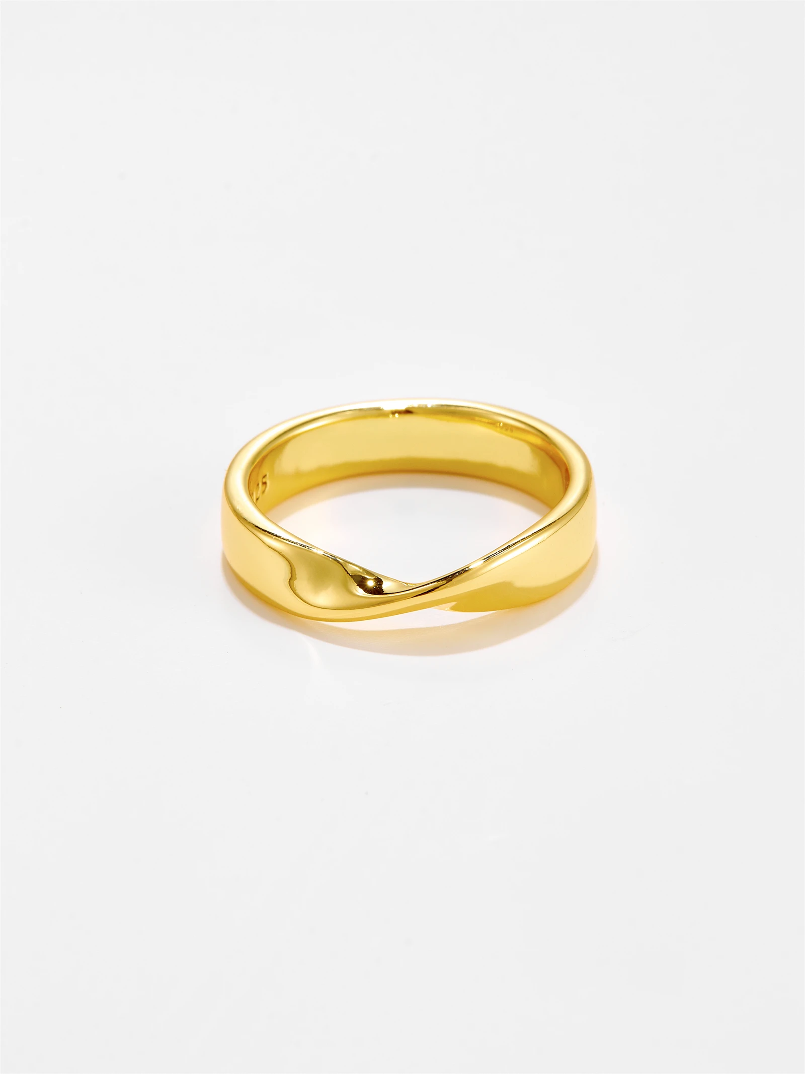 DPLAOPA 925 Sterling Silver Circle Middle Twist Plain Color Ring Women Simple Fine Fashion Women Daily Jewelry Accessories
