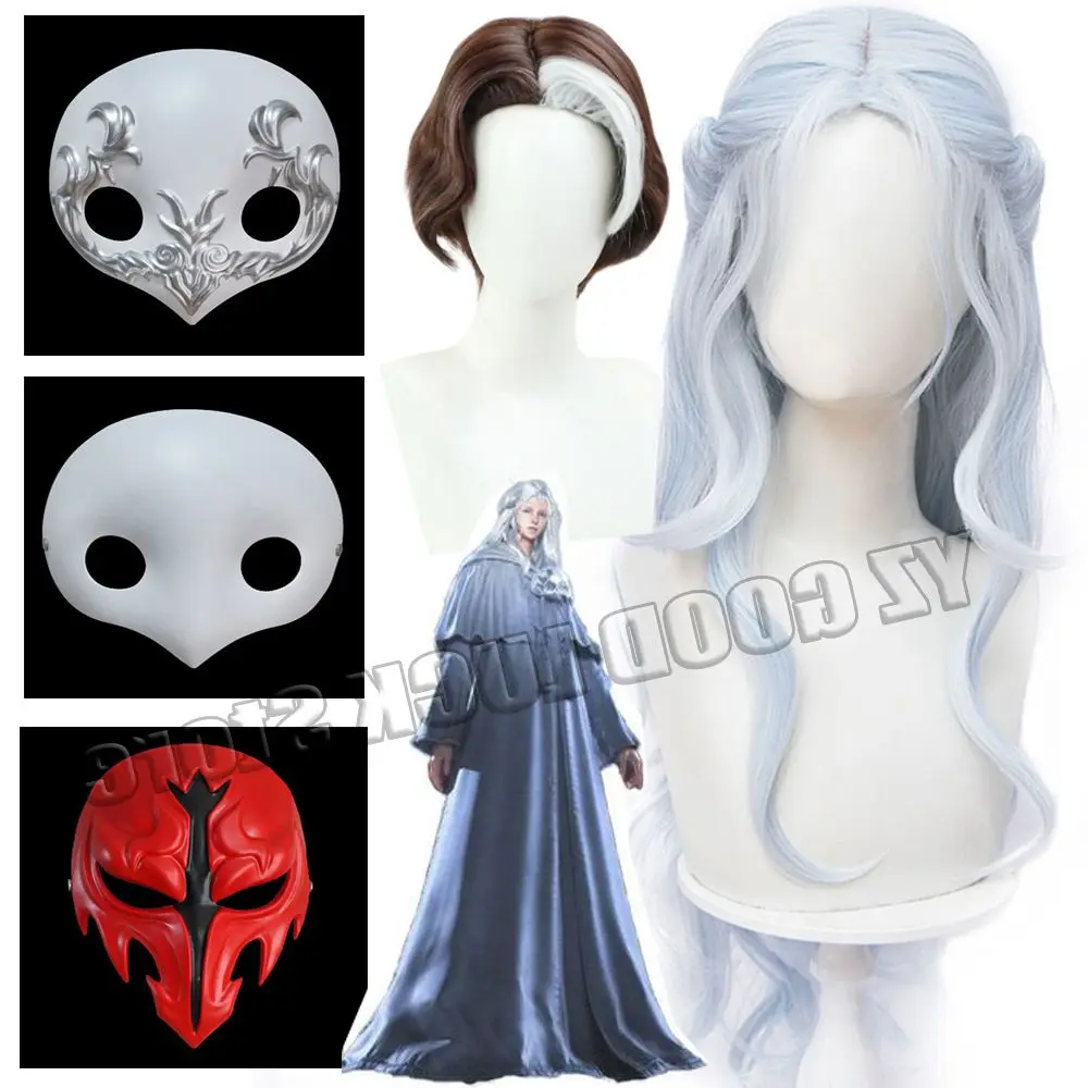 Games Fantasy XIV Endwalker Venat Masks Wigs Hairs Caps Halloween For Men Women Props Cosplay Embroidery Final Emet Selch Cos