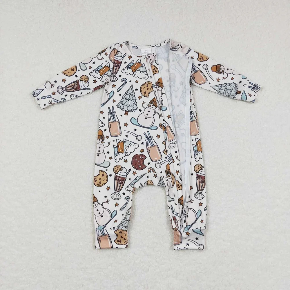 LR0651 Wholesale Summer kids clothes boys baby rompers Biscuit milk Christmas tree romper Boutique baby boy clothes 2
