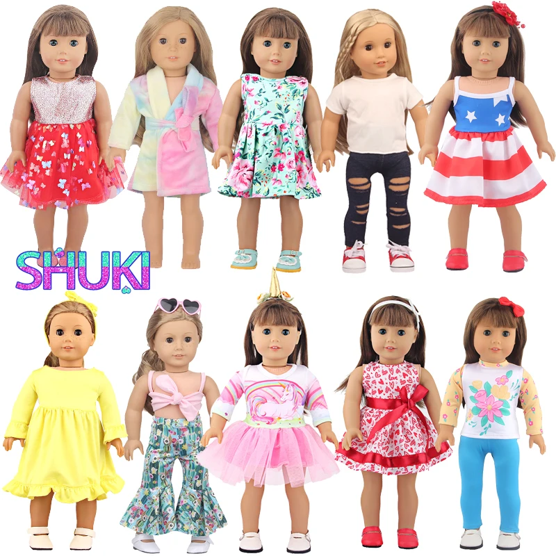 

Autumn Style Doll Clothes Suit Dress Cute Cartoon Accessories For 43cm Baby New Born&18inch American,OG Girl Dolls Russia Doll