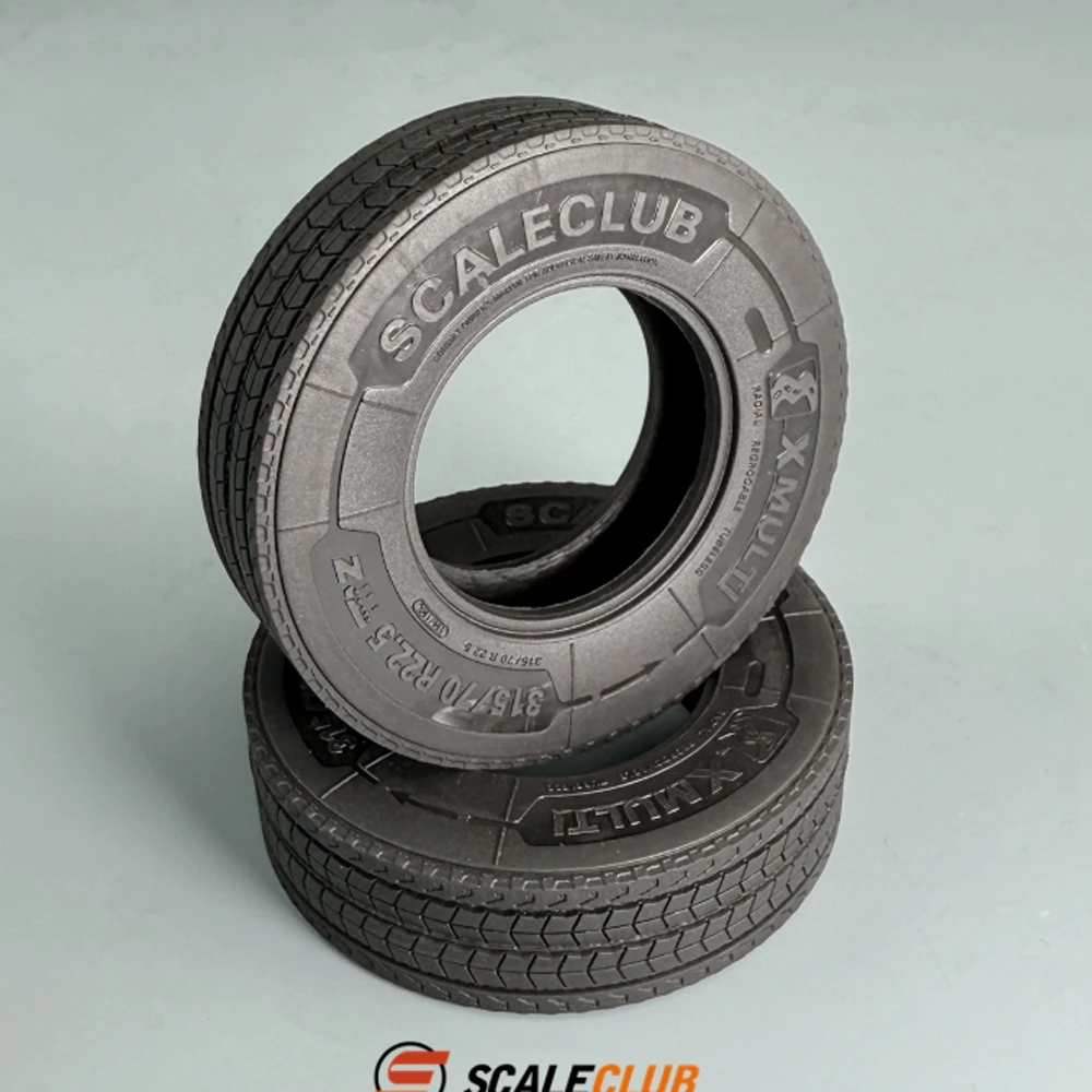 SCALECLUB Model 1 Pair of Wide and Narrow Rubber Tires for Tamiya 1/14 Euro Truck Towing Model Toy Parts