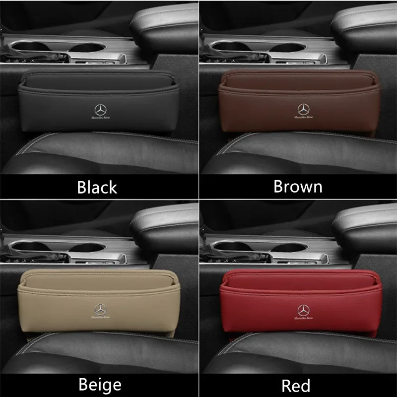 Car Seat Gap Organizer Leather Storage Box Interior Accessories For Mercedes Benz W203 W204 W205 W210 W211 W212 CLA CLK GLA