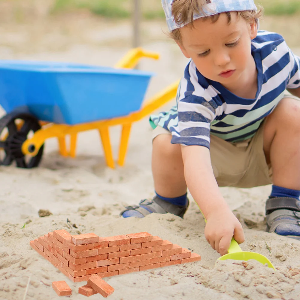 50 Pcs Simulated Brick Miniature Bricks Lifelike Small Realistic Fake Crafts House DIY Sand Table Models Child