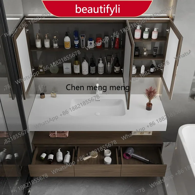 MM02 Vintage Wooden Bathroom Cabinet Convenience High Art Bathroom Cabinet Richly Wash Bathroom Furniture