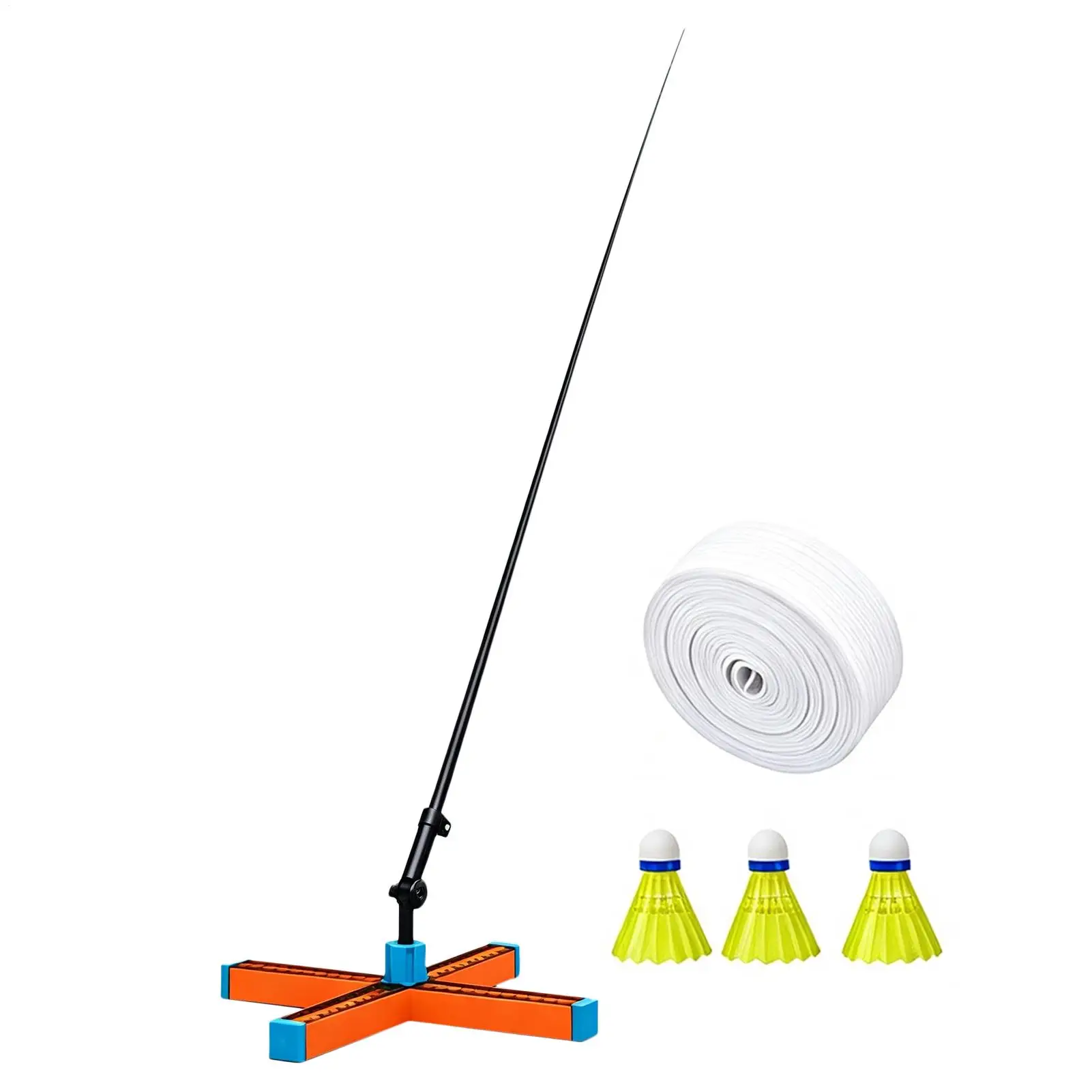 Badminton Single Training Aid Portable Foldable Automatic Rebound Single Badminton Trainer For Men Women Adults Teens Kid Indoor