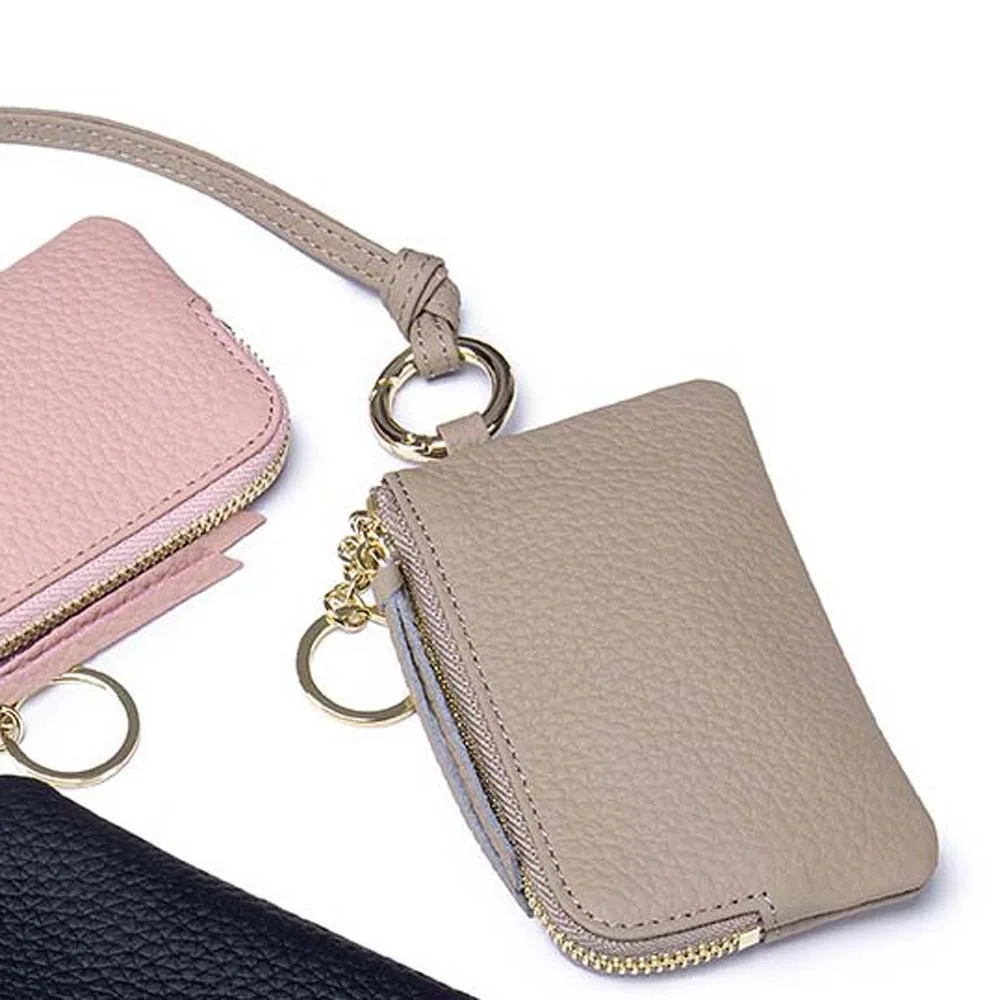 Многофункциональный квадратный подвесной кошелек для монет на шею, повседневный кошелек с ремешком из мягкого искусственной кожи, однотонный портативный держатель для карт на молнии на каждый день
