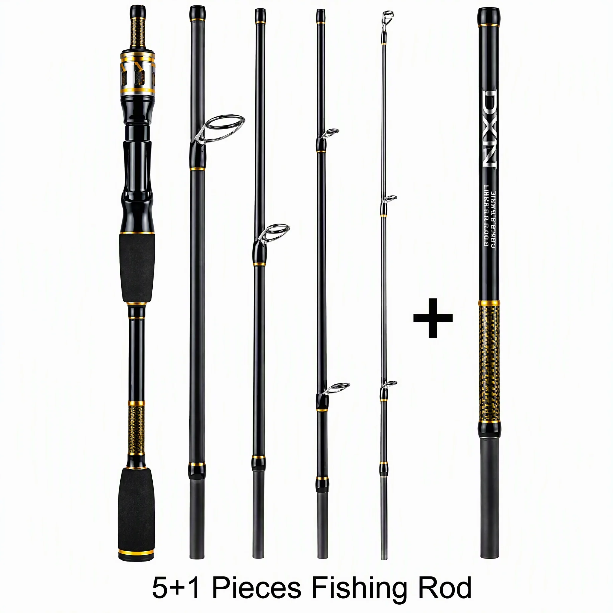 Goture Travel Spinning Fishing Rod 30Ton Carbon Portable Lure Rod Guides Split EVA Grip for Freshwater Saltwater Bass Fishing