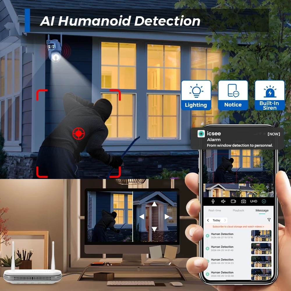 WiFi Camera 8CH Mini NVR CCTV Security Kit 8MP HD Audio Infrared Night Vision AI Wireless Video Surveillance Camea System