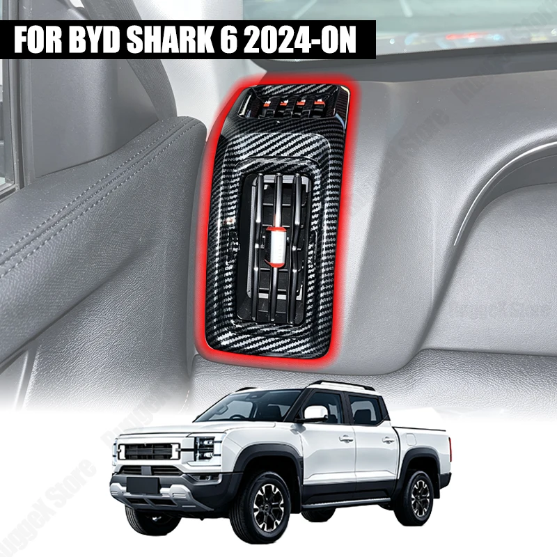 A/C Air Vent Trim Cover For BYD Shark 6 2024-ON Dashboard Outlet Protector Air Vent Patch Frame ABS 2PC Interior Car Accessories