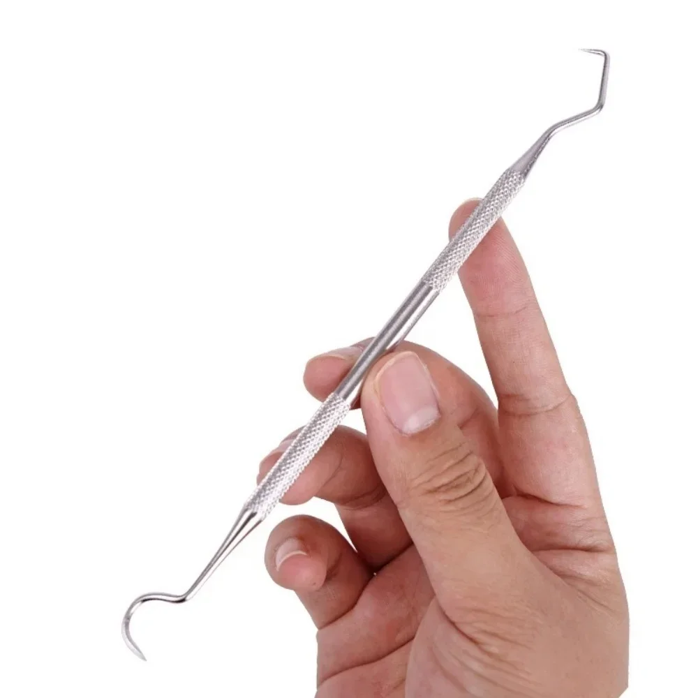 1pc Stainless Steel Double Ended Toothpick Scraper Tools Periodontal Probe Explorer Dental Stain Remover For Teeth Clean Hygiene