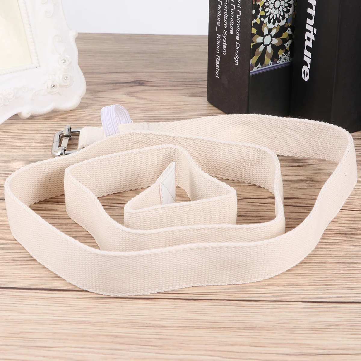 

1Pcs Yoga Stretch Belt Fitness Elastic Band Pure Cotton for Pilates Stretching Exercise Adjustable Strap White 1.2 Meter
