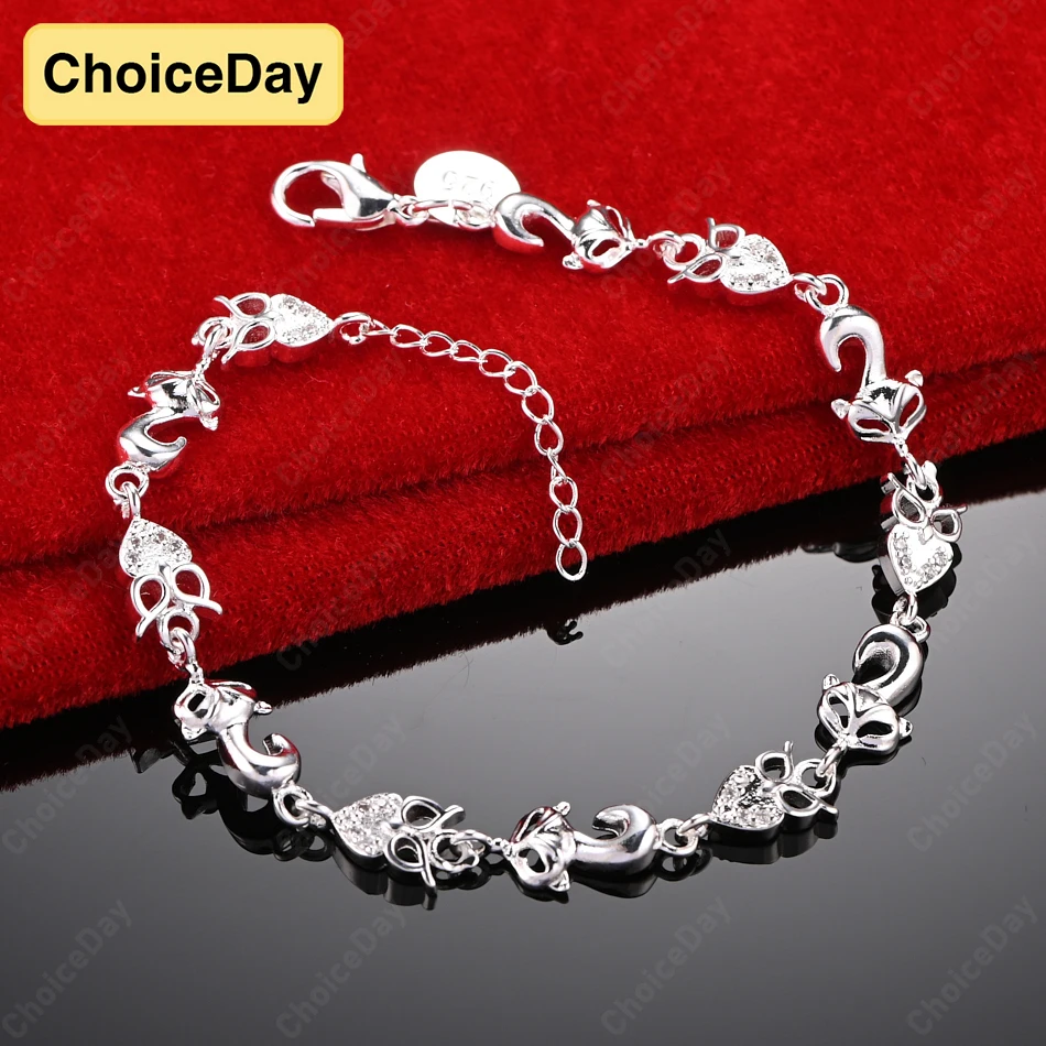 

ChoiceDay 8 Inch 925 Sterling Silver 20cm Exquisite Statement Bracelet Women Fashion Accessories Jewelry Party