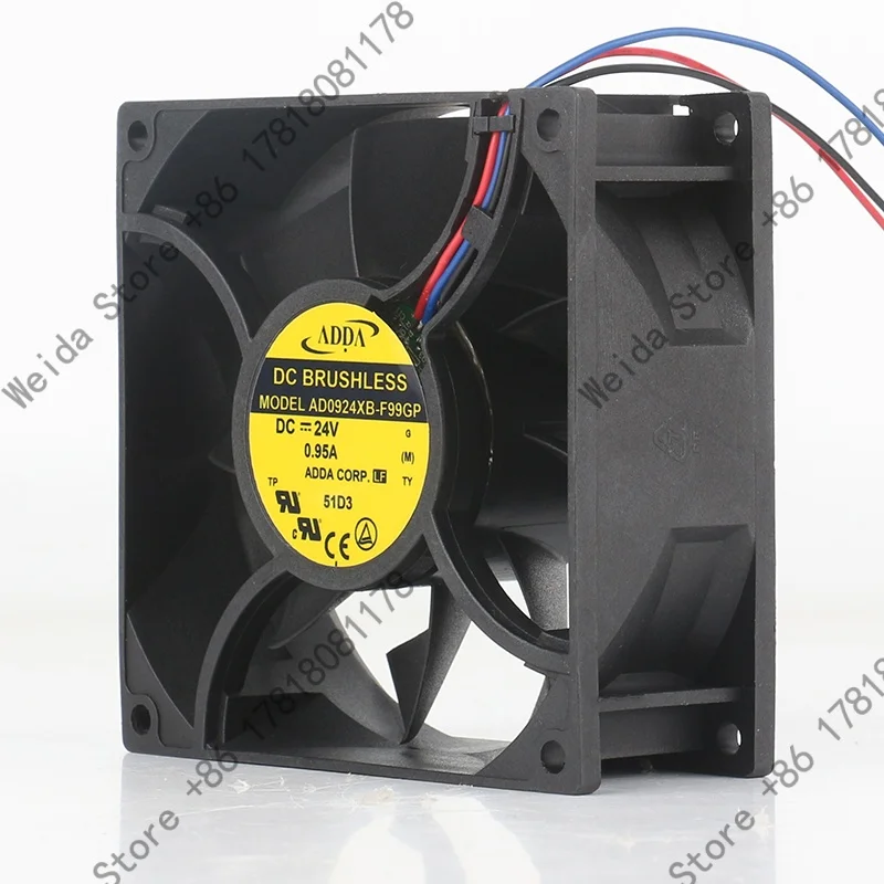 ADDA AD0924XB-F99GP 9038 24V 0.95A 9CM 90X90X38MM Three-wire Frequency Converter High-Performance Fan
