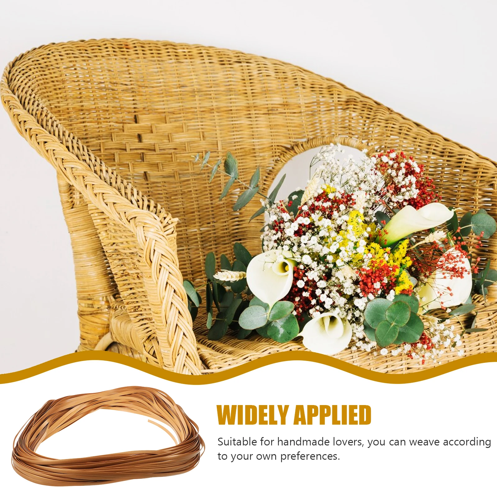 

1 Roll Rattan Webbing Plastic Cane Strips Durable Fake Rattan Strips for Furniture Repair DIY Cabinet Strip Material