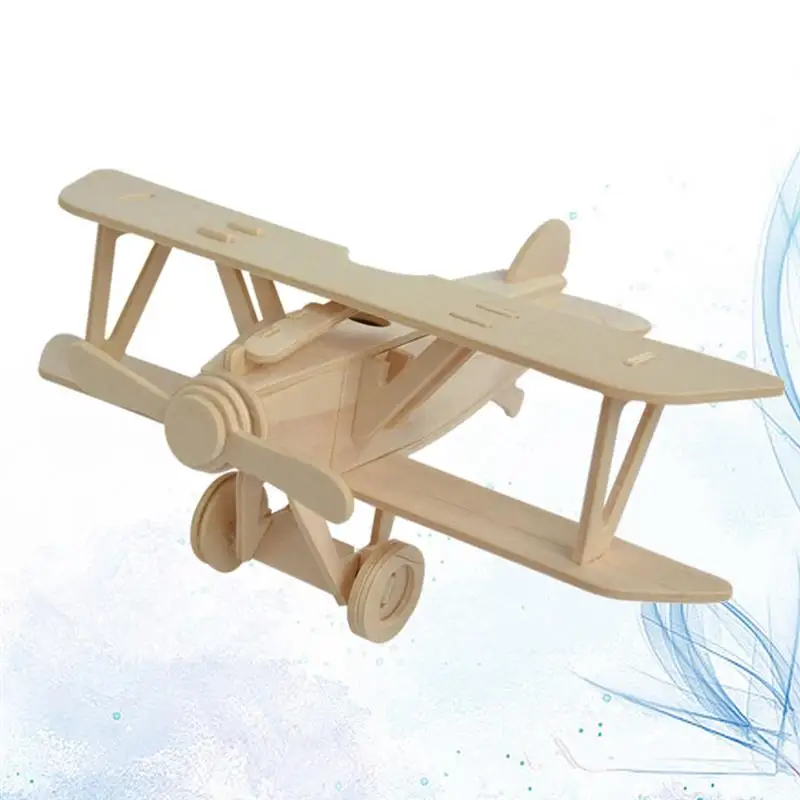 Model Wooden Airplane Plane Puzzlekits Kids Wood Jigsaw Airplanes3D Craft Buildadultsdiy Kit Puzzles Handicraft Flying Assemble