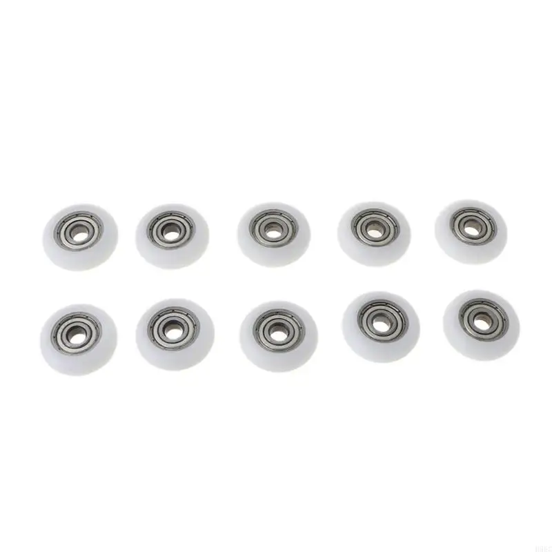 H9ec 10 pcs 5x23x7.3mm 나일론 플라스틱 카본 스틸 베어링 풀리 바퀴 임베디드 그로