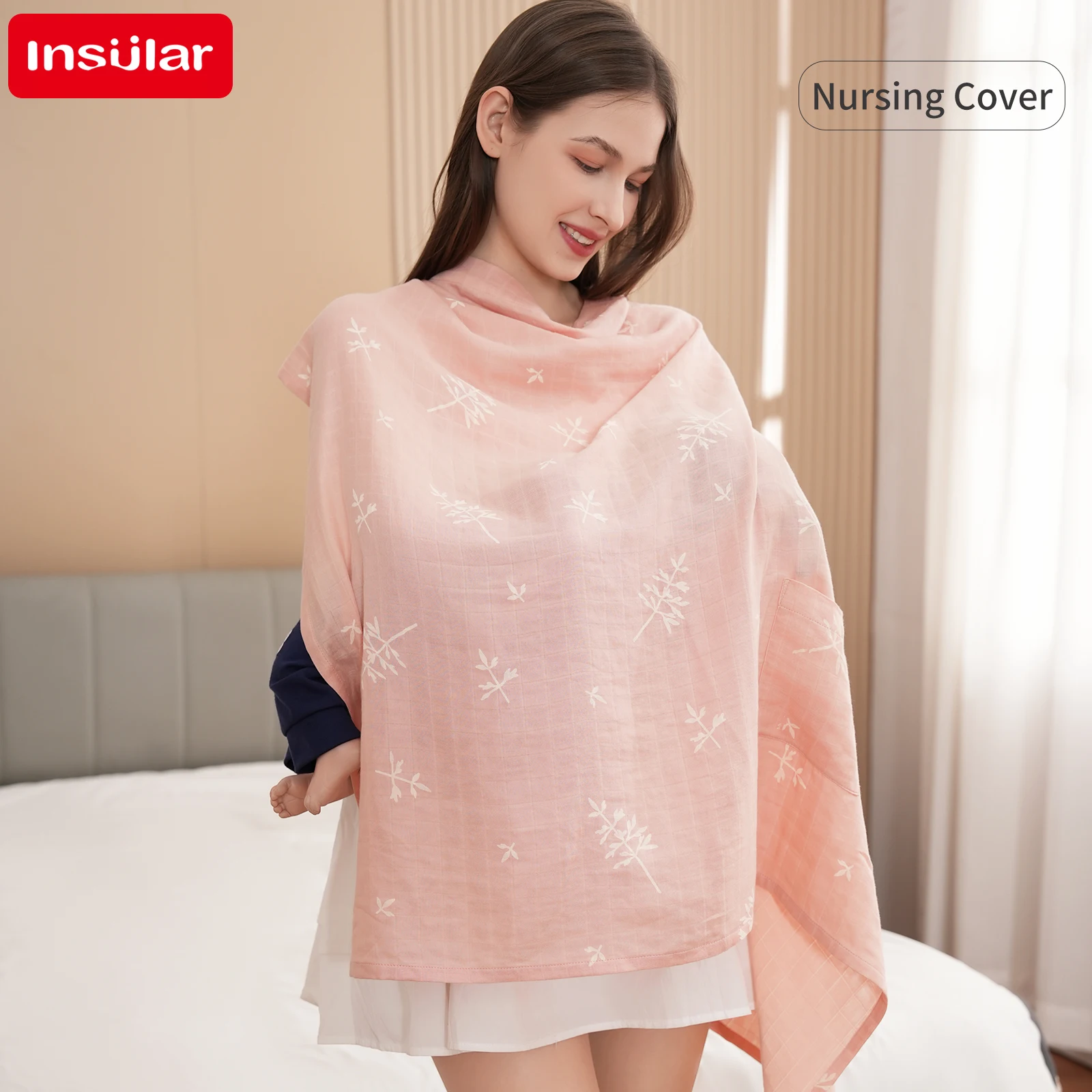 Insular Pregnant Prevent Exposure Bamboo Cotton Shawl Stroller Nursing Cover Women Breastfeeding Towel Baby Blanket Cover Scarf
