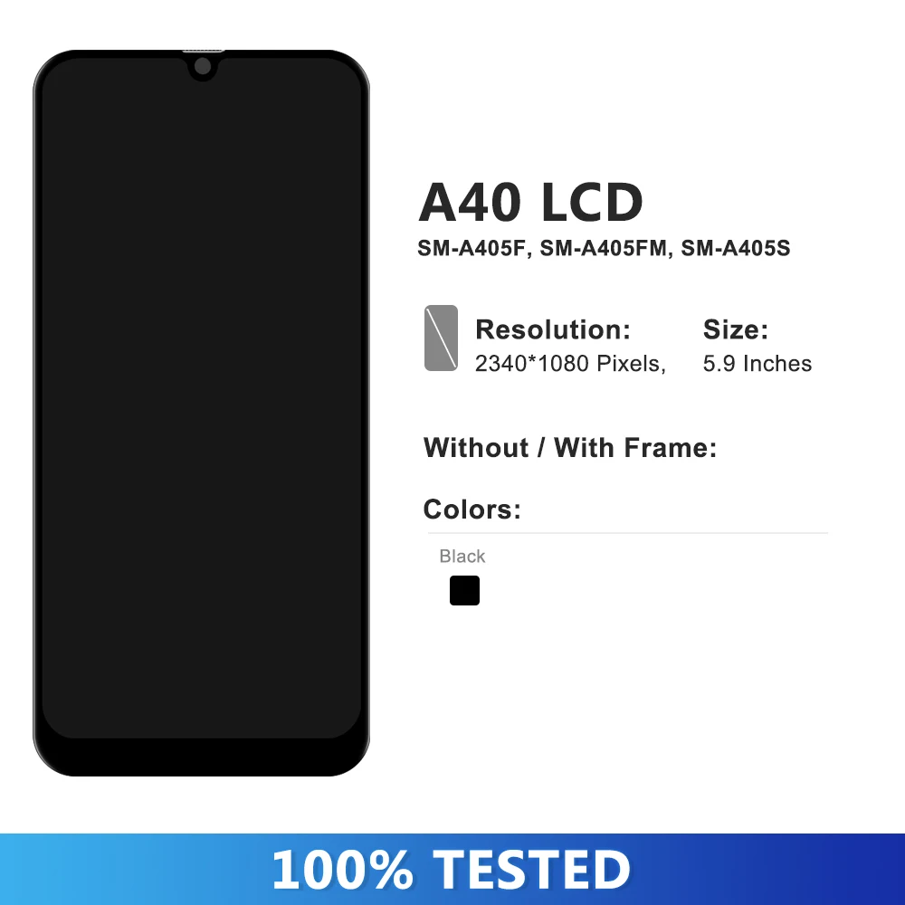 AMOLED A40 LCD For Samsung A40 LCD SM-A405F A405FN A405FM A405 Display Touch Screen Digitizer Assembly A40 Display Screen