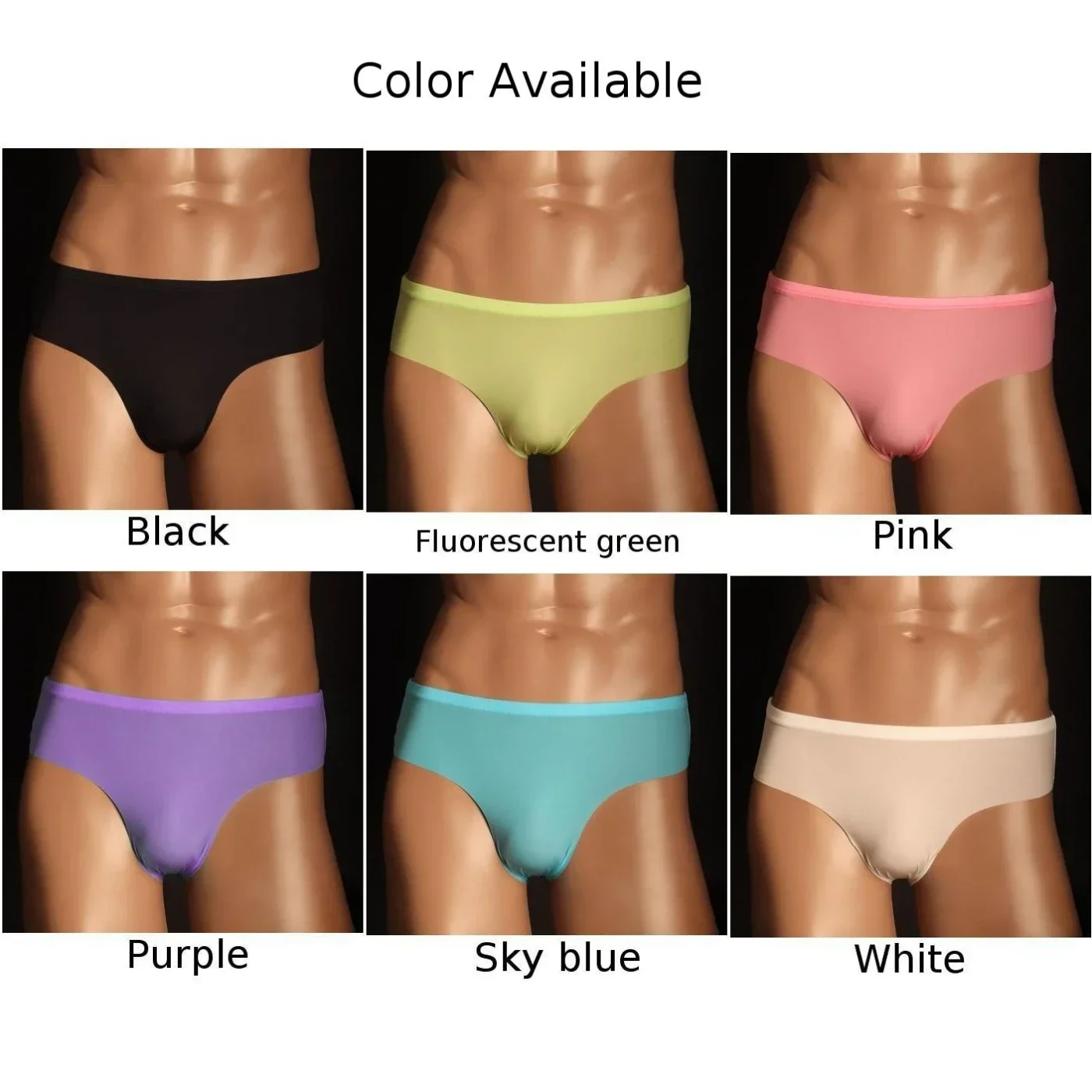 Men Ice Silk Elastic Underpants Sexy Underwear Seamless Lingerie T-Back Underpants Low Waist No Trace Soft Panties