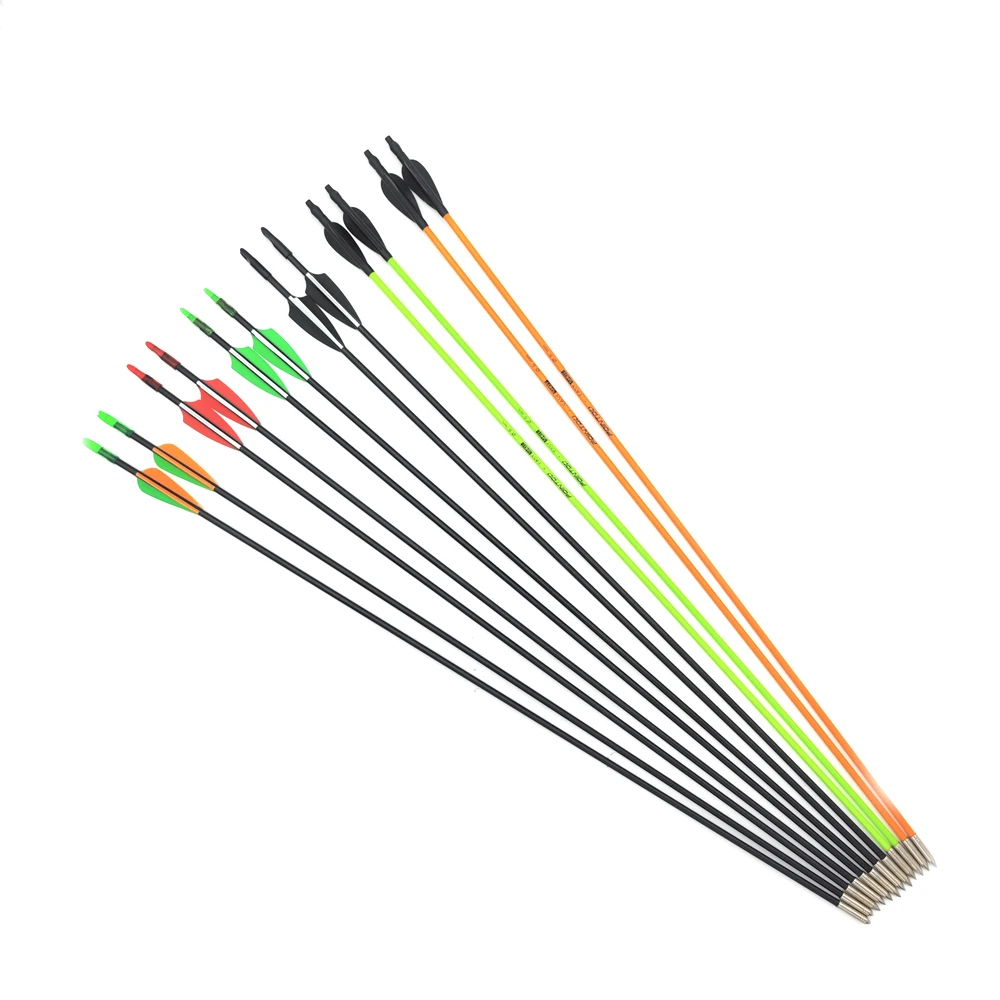 

6/12 Pcs Fiberglass Arrow Spine 800 Diameter 6mm Plastic Feathers for Recurve Bow Archery Hunting Shooting