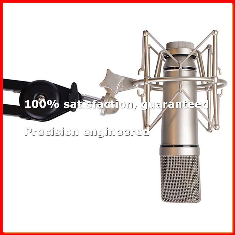 

Microphone Shock Mount Adjustable Mount Recording Mic Stand Metal Bracket Pod Microphone Stand (Black)-A22U